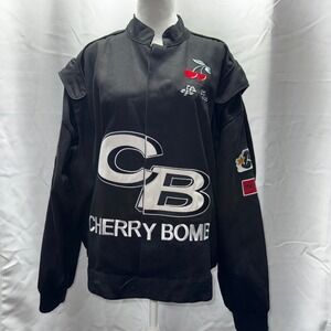 CHERRY BOMB OVERSIZED RACER BOMBER Small Women's New with tags Black Winter Coat